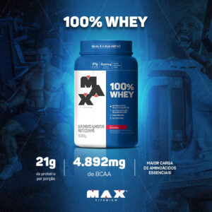 100% Whey Pote 900G - Max Titanium