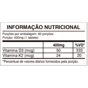 VITAMINA D3 + K2 60TABLETES