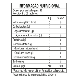 CHROMIUM PICOLINATE - 200 TABLETES